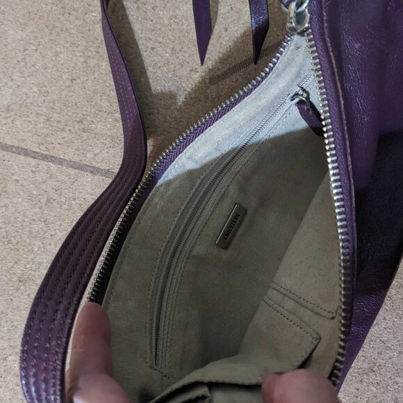 Oroton Purple Leather Clutch Mini Handbag - Picture 2 of 10